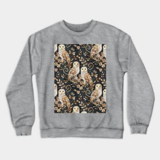 Wooden Wonderland Barn Owl Collage Crewneck Sweatshirt